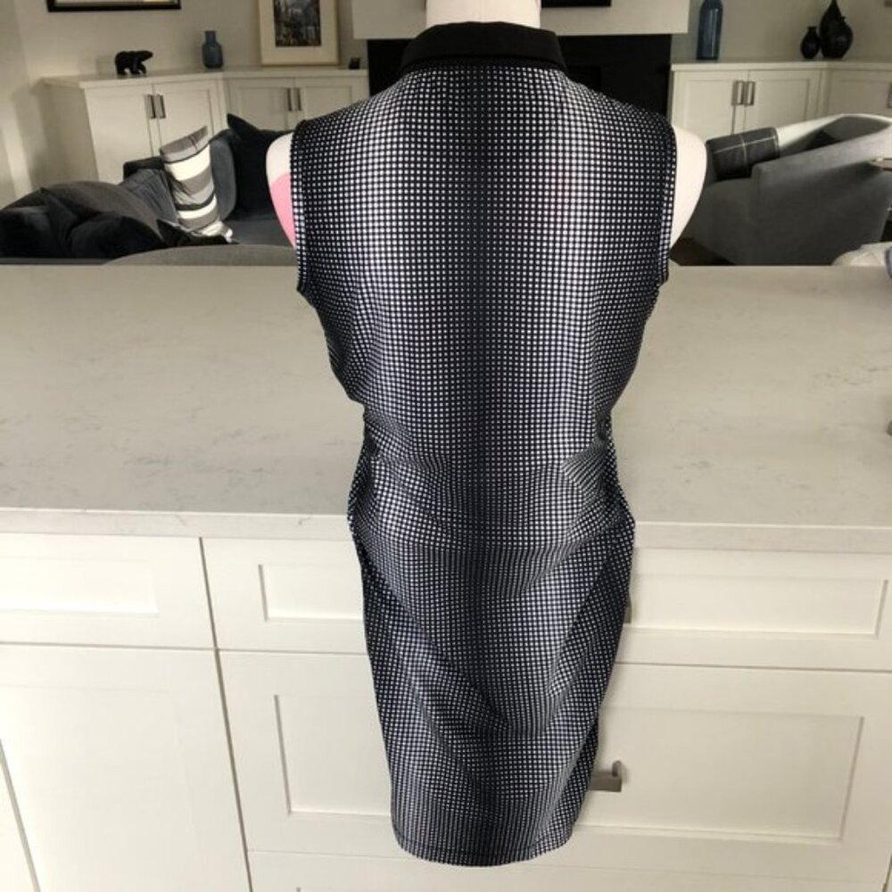Greg Norman Collection Sleeveless Polka Dot Polo Dress w Pockets Black Wht Sz S - Picture 7 of 12